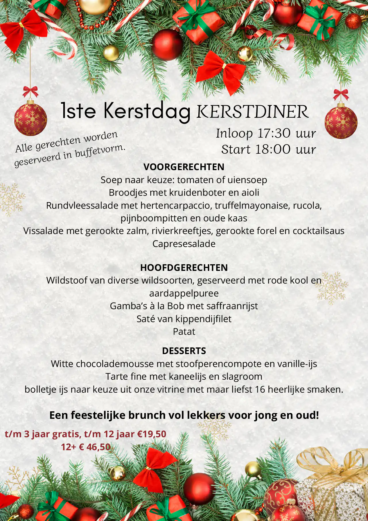 Kerstdiner | De Ouwe Stal